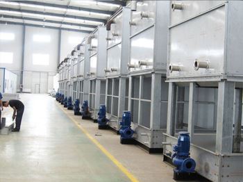 Countercurrent closed cooling tower